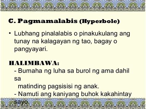 pagmamalabis halimbawa|Pagmamalabis Depinisyon at Mga Halimbawa .